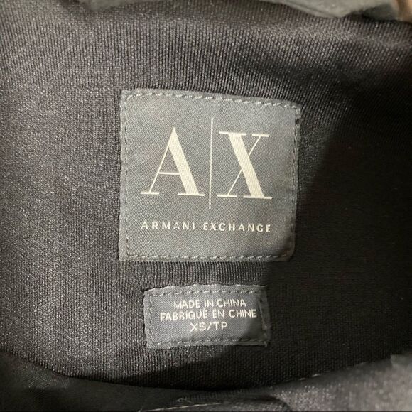 A|X Armani Exchange asymmetrical zip‎ scuba stretch knit bomber jacket - Picture 4 of 6